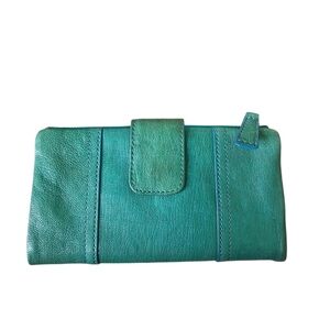 Fossil Key Per Elegant Green Leather Women's Bifold Wallet